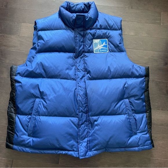 Vintage Boeing 777 Duck Down & Feather Blue Puffer Vest by Togo Men’s XL - Picture 11 of 11